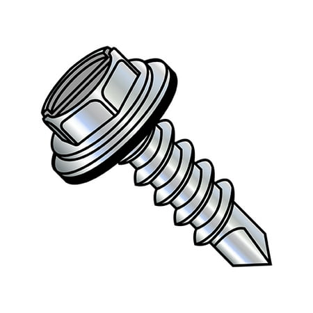 

1/4-14X1 Slotted Ind Hex washer w/Bonded Neo EPDM Washer Self Drill Full Thread Zinc (Pack Qty 1 000) BC-1416KSWN