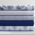 thumbnail image 2 of Tribeca Living  Organic Cotton 400 Thread Count Percale Extra Deep Pocket Sheet Set Full - Sapphire Blue, 2 of 5