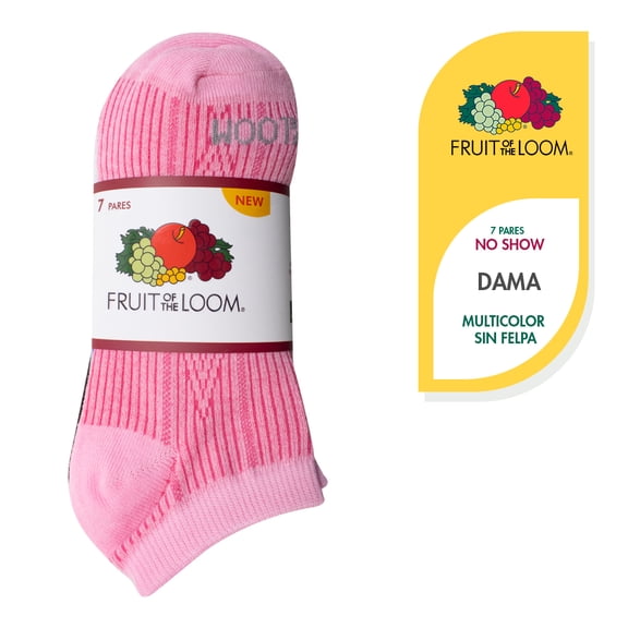 Tin Corto Fruit Of The Loom para Mujer, Multicolor Sin Felpa Unitalla Paquete con 7 Pares