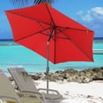 thumbnail image 2 of Ainfox 9ft Patio Umbrella Outdoor Portable Table Market Umbrella with Push Button Tilt/Crank Waterproof UV-proof, Burgundy, 2 of 7