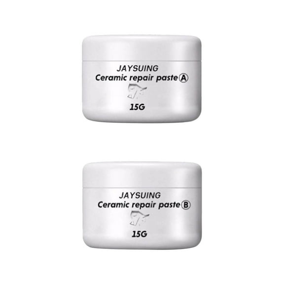 Ceramic Paste Repair A B Repair Agent Kit,Powerful Ceramic Tile Repair Paste Tile Glue Strong Adhesive,White Bathtub Crack Refinishing,Porcelain Acrylic Fiberglass for Glass,Stone (15g 15g Set)