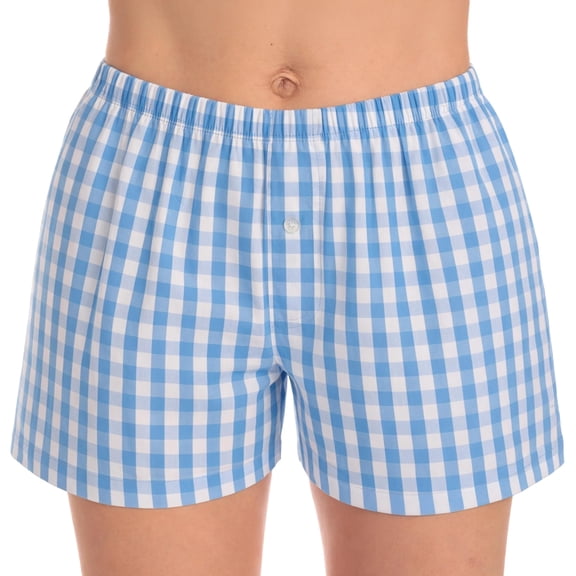 Just Love Women’s Cotton Boxer Shorts – Woven Poplin Pajama & Lounge Sleep Shorts – Elastic Waist with Pockets