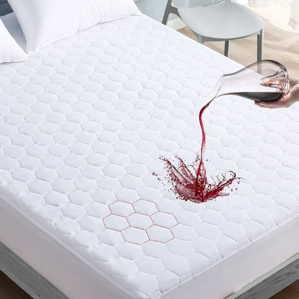 Viviland King Mattress Pad Waterproof, Quilted Fitted Mattress