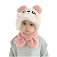 thumbnail image 2 of Sunvit-Panties Kids Panda 2-in-1 Warm Winter Hat with Scarf, Unisex Pink for Kidss 1-6 Years, Plush Nylon Spandex Cold Weather Accessory with Ear Flaps,Size 1 T, 2 of 7