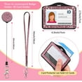 thumbnail image 2 of IFENG 4 Sets Rhinestone Lanyard Bling ID Card Holder Crystal Retractable Badge Reel Rhinestone Neck Lanyard Card Holder with Metal Clasp and Key Ring for Women Nurse Teacher, 4 Colors (Horizontal), 2 of 6