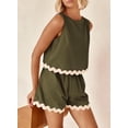 thumbnail image 3 of Womens 2 Piece Beach Vacation Cropped Tank Top High Waist Shorts Set, 3 of 18