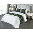 thumbnail image 3 of Citrus Bed Runner Set, Vintage Design Lemon Pattern with Leaves Greenery Tropical Forest Vibe Art, Decorative Bedding Scarf & 2 Pillow Shams for Hotels Homes, Queen, Mustard Hunter Green, by Ambesonne, 3 of 3