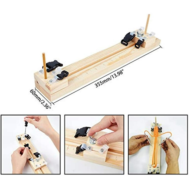 Mothinessto Paracord Bracelet Weaving Jig Kit Wooden Wristband Necklace Maker Adjustable Length Paracord Jig DIY Craft Fixing Tool