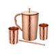 thumbnail image 1 of Jarra de agua Taluka hecha a mano de cobre puro de 2 litros con 2 vasos, 1 of 8
