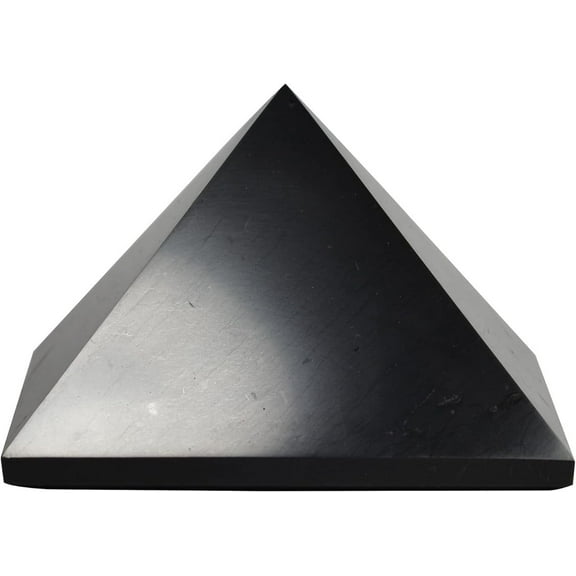 Shungite Miracle Pyramid Polished 90mm (3.54 inches) - Natural Healing Crystal for Chakra Balancing & Cleanse