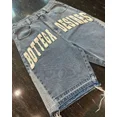 thumbnail image 4 of Pantalones vaqueros holgados estilo retro americano, estilo punk, informales, por encima de la rodilla, para hombres y mujeres, ropa de calle gótica Y2k, pantalones cortos de baloncesto, 4 of 5