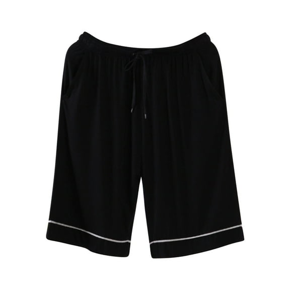MuZeFu Sleep Shorts Men Men's Casual Home Sleepwear Thin Loose Pants Pajama Solid Color Length Pants