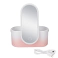 thumbnail image 1 of Estuche de maquillaje rosa degradado, portátil, de gran capacidad, plegable, giratorio, con luz LED, caja de almacenamiento de maquillaje con espejo de maquillaje., 1 of 14