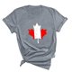 thumbnail image 3 of Fiudx Ofertas Del Día Camiseta Básica de Verano de Manga Corta Informal para Mujer, Blusa con Estampado de Hoja de Arce Del Día de Canadá, Camiseta con Cuello Redondo, 3 of 3