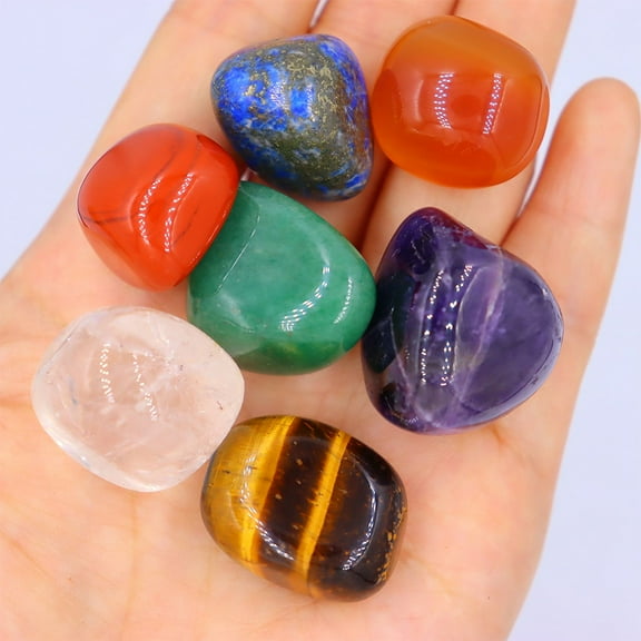 7pcs / set Natural crystal Yoga Polished Energy Stone Chakra Reiki Healing