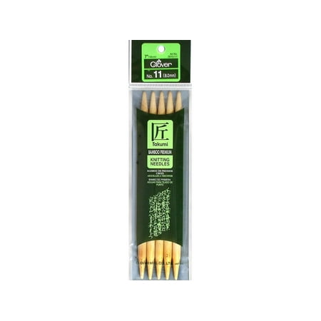 Clover Bamboo Knitting Needle Dbl Point 5pc 7" 11