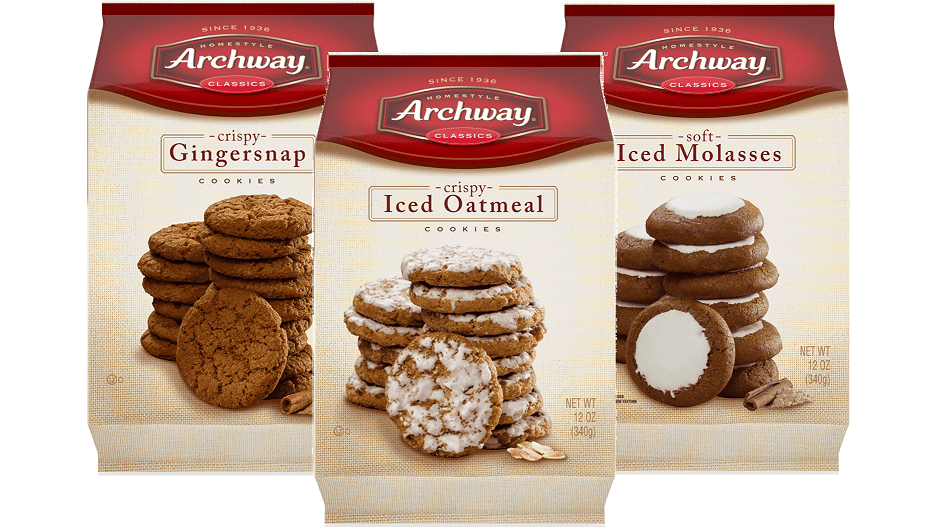 Archway Classics Iced Oatmeal, Iced Molasses & Gingersnaps Cookies, Variety 3Pack