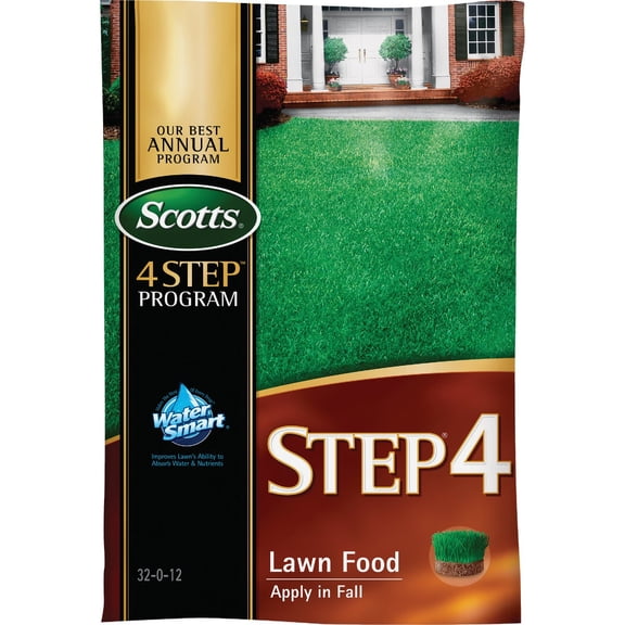 Scotts LawnPro Step 4 Lawn Fertilizer - Granules, Synthetic, 32-0-12 NPK - Pack of 4, 12.5 lb — Outdoor & Indoor Plant Use, Easy Application