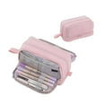 thumbnail image 4 of Luxcidy Large Capacity Pencil Pouch, Solid Color Pencil Case Large Capacity Four Open Pencil Case Stationery Box, Minimalist Portable Stationery Bag with Handle for Office Organizer(Pink), 4 of 6