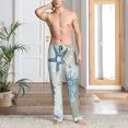 thumbnail image 2 of Susaid Algae Corals and Seashells Print Mens Pajama Pants Set Sleep & Lounge Pants, PJ Bottoms with Pockets and Button Fly-Large, 2 of 6