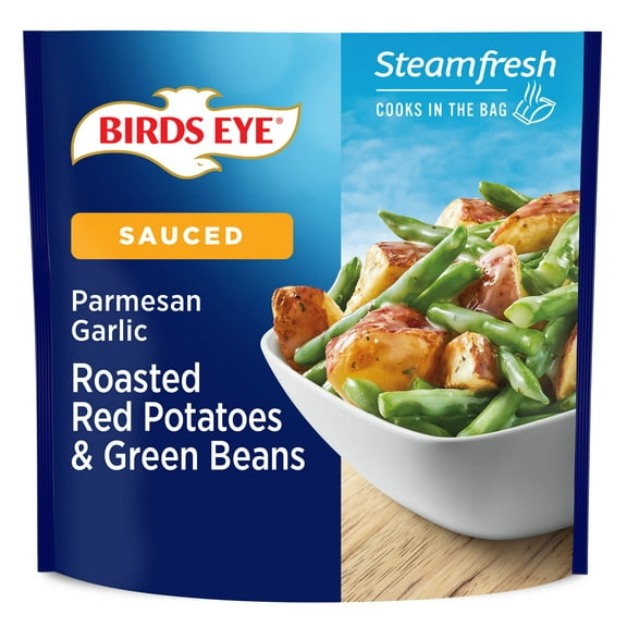 Birds Eye Steamfresh Sauced Parmesan Garlic Roasted Red Potatoes and Green Beans, Frozen Vegetables, 10.8 oz Bag (Frozen)