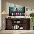 thumbnail image 5 of Furmax 65 inch TV Stand Entertainment Center with Sliding Barn Doors and Storage,Espresso, 5 of 9
