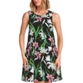 thumbnail image 1 of Vsdgher Robe d'Été à Imprimé de Fleurs de Lys pour Femmes, Décontractée, Col en U, Robe de Plage Sans Manches, Débardeur Ample, Robe Soleil avec Poche, 1 of 7