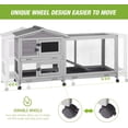 thumbnail image 4 of MEDEHOO Bunny Cage Indoor Outdoor Rabbit Hutch with Casters Waterproof Roof, Pull Out Tray from Back and Front, 61.2" L x 22.6" W x 33.5" H, 4 of 8