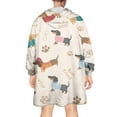 thumbnail image 2 of Wearable Oversized Blanket,Dachshund Wearable Blanket Hoodie for Adults,Cozy Hooded Blankets with Super Pockets,Super Warm Fuzzy Pullover for Women & Men, 2 of 6