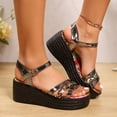 thumbnail image 1 of WILLBEST Sandalias Antiderrapantes Para Mujer, Zapatos De Mujer, Sandalias De Cuña Con Suela Gruesa, Sandalias De Una Pierna Huecas Con Flores De Moda, 1 of 8
