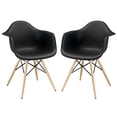 thumbnail image 1 of Modern Contemporary Living Room Dining Armchair Set of Two Black, 1 of 4
