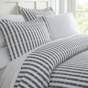 Beautiful White And Gray Striped Pattern Duvet Cover And