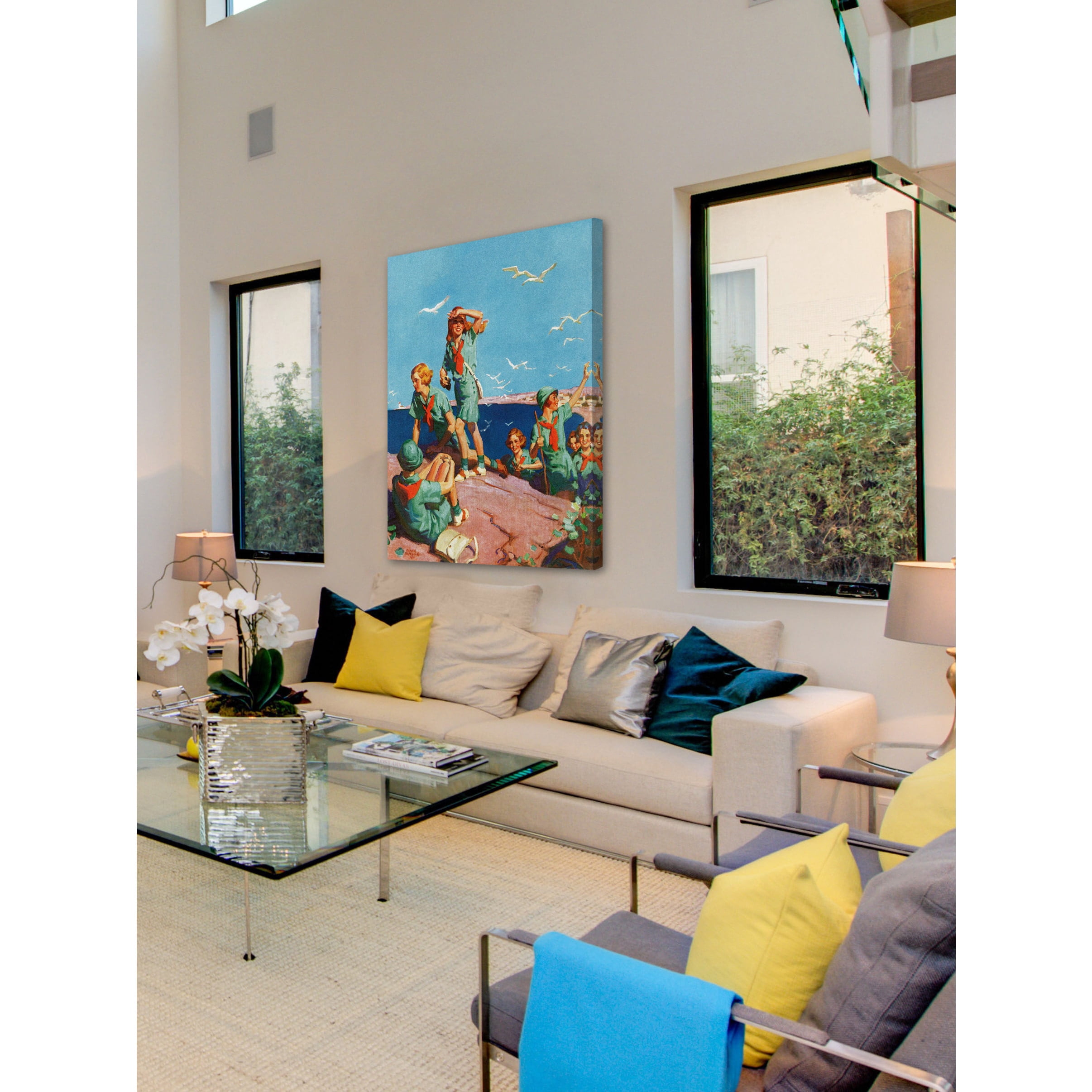 MARMONT HILL  'Sea' by Curtis Painting Print on Canvas - Multi-Color 24 x 29