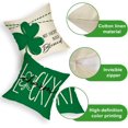 thumbnail image 3 of St. Patrick''s Day Decorative Throw Pillow Covers 18 x 18 Set of 4, Lucky Charm Shamrock Clover Stripes Cushion Case Decor, Not Lucky Just Blessed Irish Holiday Home Decoration for Sofa Couch, 3 of 5