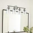 thumbnail image 2 of Melucee 4-light Vanity Light with Round Plate – Brushed Nickel Modern Bathroom Light Fixture, Dimmable Wall Sconce for Mirror, Bedroom, Makeup Area, 2 of 7