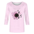 thumbnail image 5 of Neewe Womens Tops Casual 3/4 Sleeve Shirts Crew Neck Loose Casual Blouses Floral Print Tshirts, 5 of 5