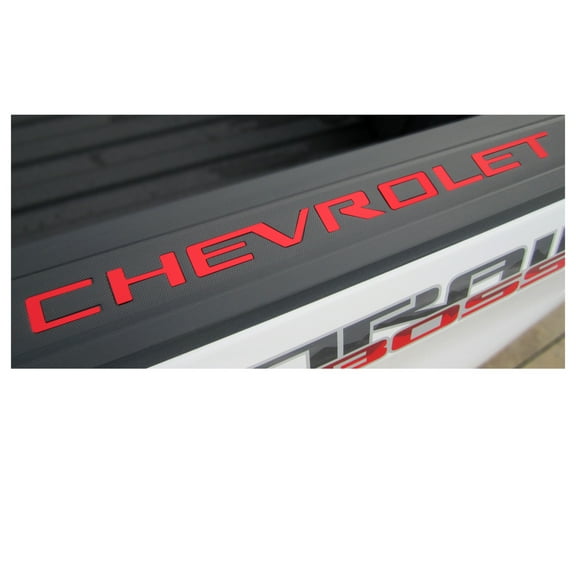 Chevy Silverado Red Bed Rail Cap Rigid Plastic Lettering Kit 2019-2026 GM Licensed