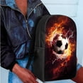 thumbnail image 3 of Binienty Soccer Book Bags For Kids 8-12 Fire Water Backpack Set with Lunch Box Penci Case 3 In 1 Zipper Insulated Lunch Tote Bag Pencil Pouch 17 Inch Travel Daypack Rucksack with Laptop Compartment, 3 of 7