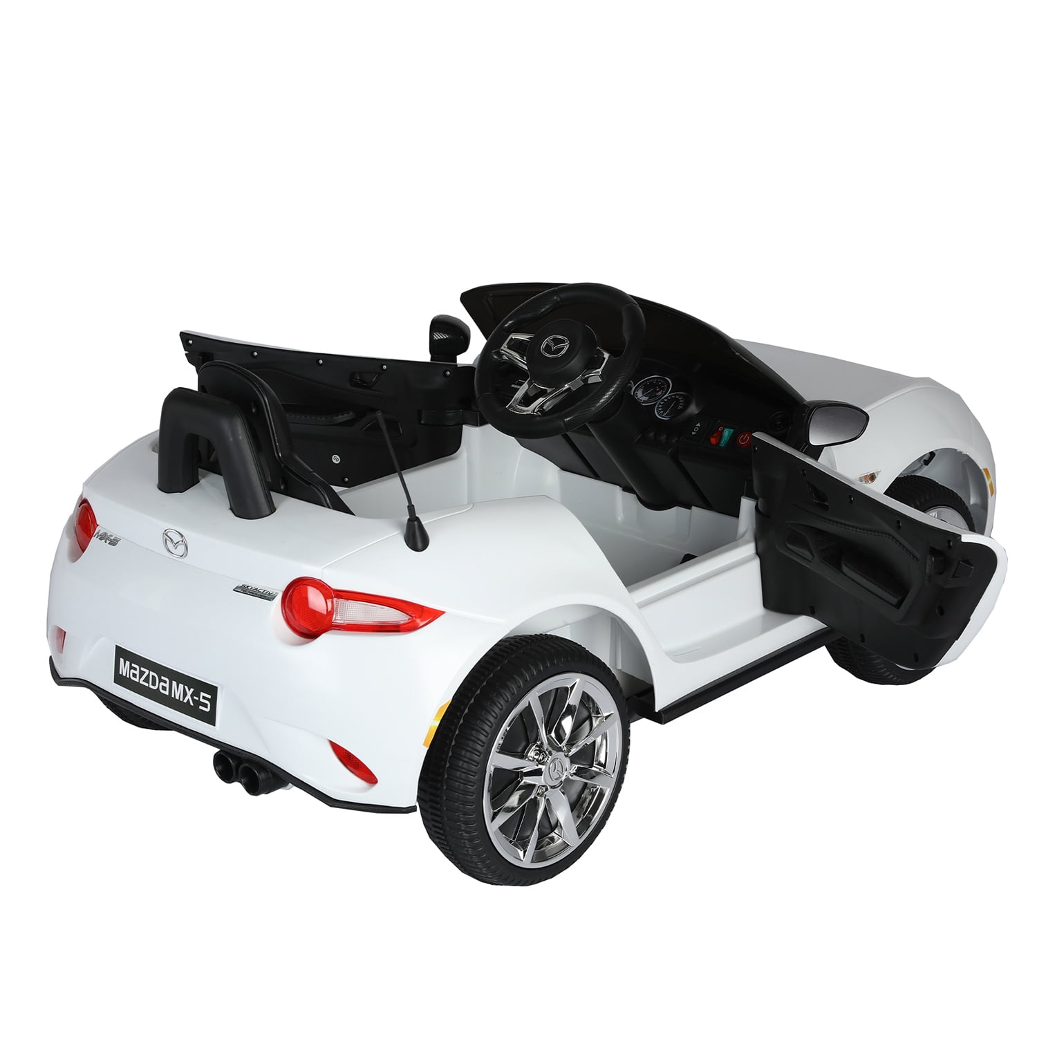 CIPACHO Licensed MAZDA MX-5 RF,12V Powered Ride On Car with 2.4G Parents Remote Control, Electric Toy Car for Kid 3-6, White CIPACHO Licensed MAZDA MX-5 RF,12V Powered Ride On Car with 2.4G Parents Remote Control, Electric Toy Car for Kid 3-6, White