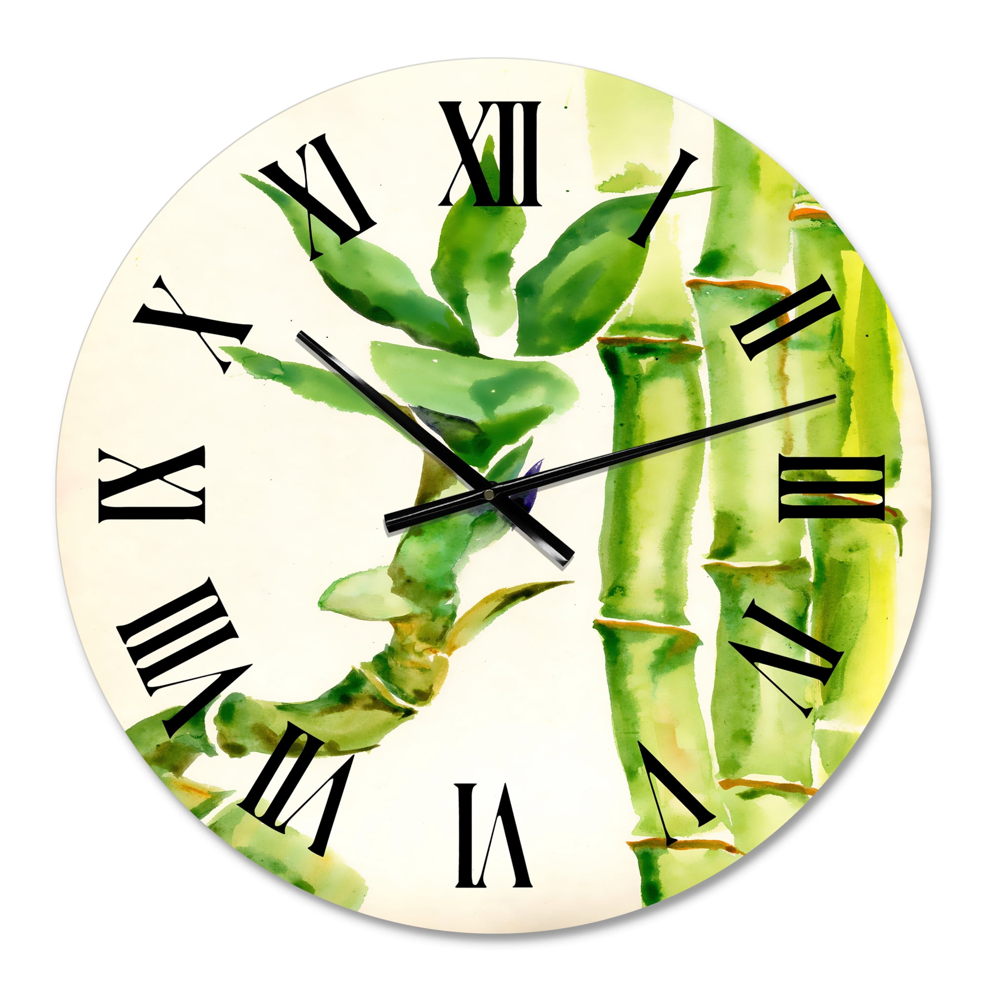 Designart 'Bamboo Branches In The Forest Vi' Tropical Wall Clock