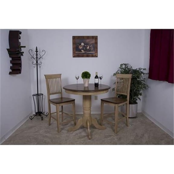 Sunset Trading 3 Piece Brook 36'' Round Pub Table Set with Fancy Slat Stools
