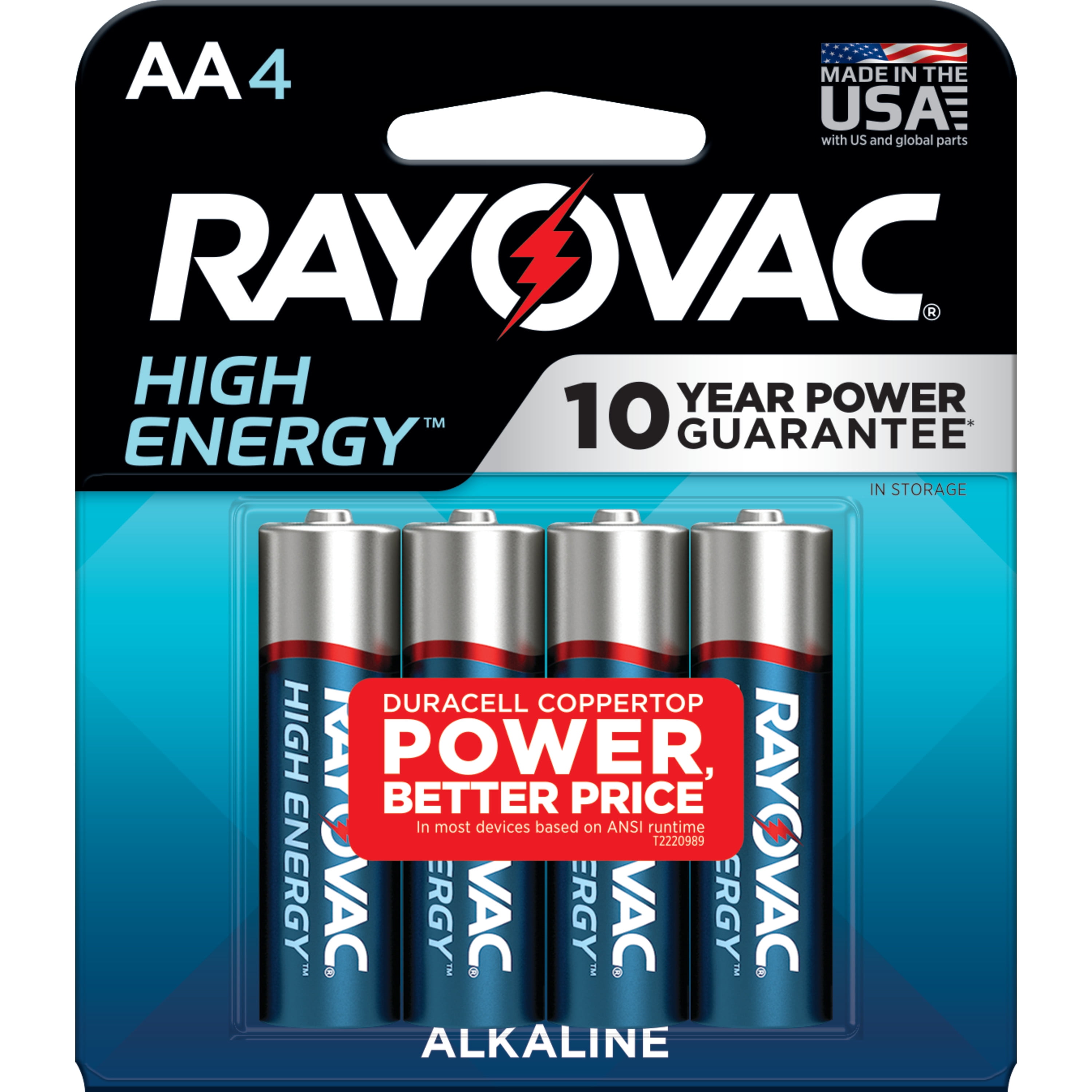 Rayovac High Energy AA Batteries (4 Pack), Double A Batteries