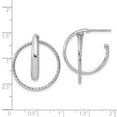 thumbnail image 2 of 925 Sterling Silver Rhodium Plated Polished Sparkle-Cut Fancy Circles Post J-hoop Earrings 27.55x23mm Wide 3.4mm Thick H, 2 of 2