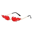thumbnail image 1 of Sonducket Gafas de sol duraderas para el día a día Gafas fiables para todas las ocasiones Moda Sin marco Impermeable Flame Fire Red Red Type3 NO3, 1 of 6