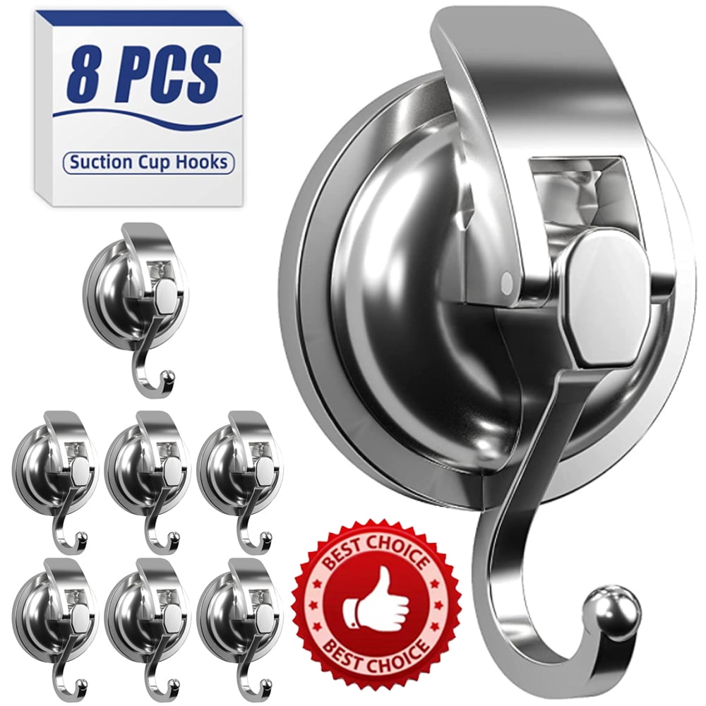 Lishuaiier 8PCS Heavy Duty Suction Cup Hooks for Shower Wall, Shower