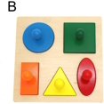 thumbnail image 1 of Geometric Shape Match Montessori Wooden Knob Puzzle Educational Toy, 1 of 7