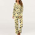 thumbnail image 4 of MIUOWANP Womens Big and Tall Pajama Sets Women's Valentine's Day Printed Pajama Set For Daily Home Wear With Pocket Yellow M, 4 of 5