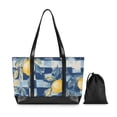 thumbnail image 7 of FORMRS Canvas Laptop Tote Bag for Women with 15.6" Computer Compartments Shoulder Handbag, Retro Plaid Lemon, 7 of 7