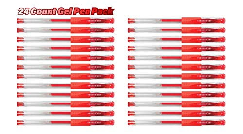 Sargent Art Red Glitter Gel Pens, 24 Count