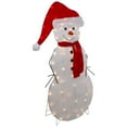 thumbnail image 4 of Northlight 42" Lighted 2D Chenille Snowman in Santa Hat Outdoor Christmas Decoration, 4 of 6